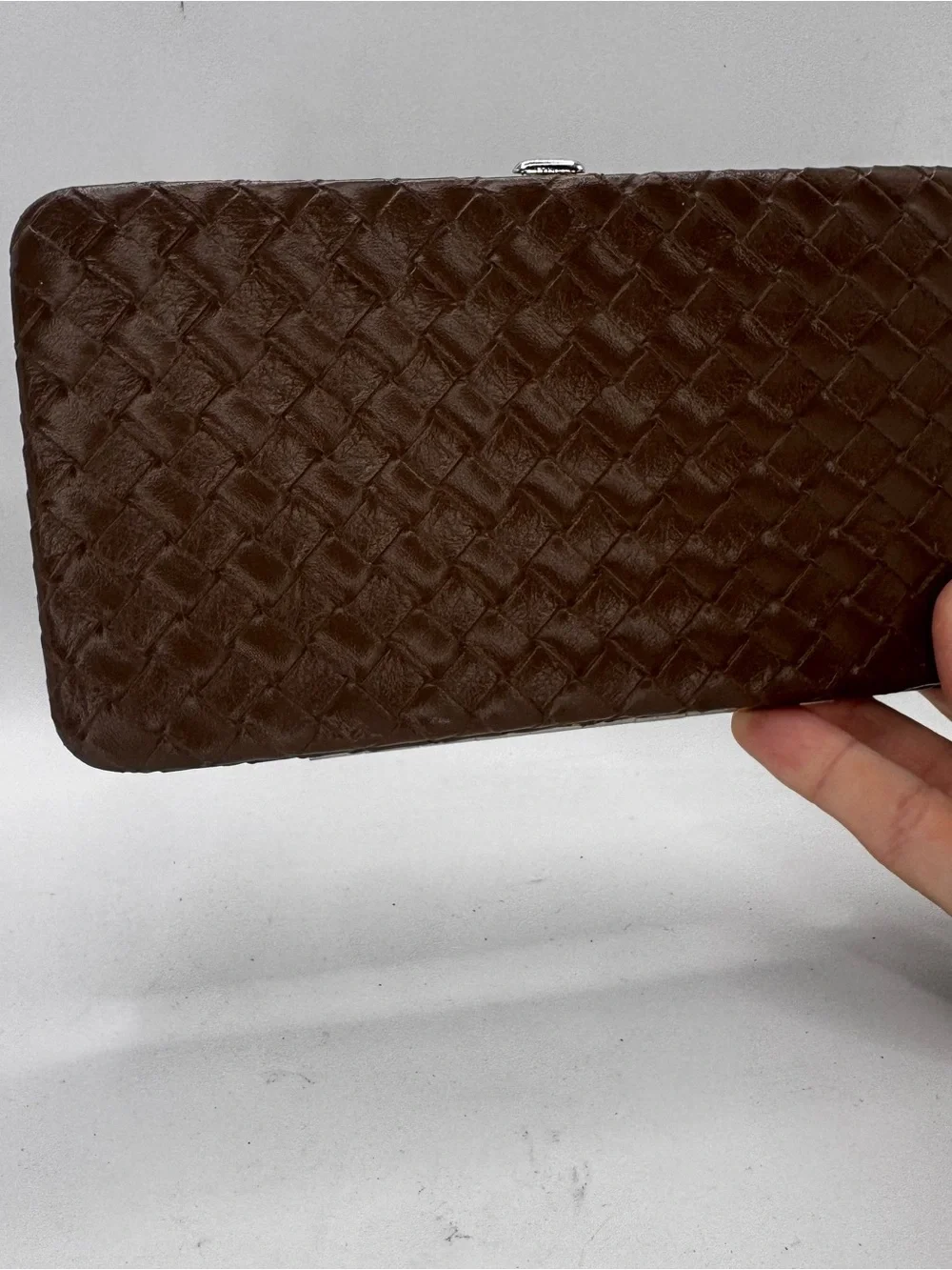 Woven women’s  Clutch Wallet - Brown